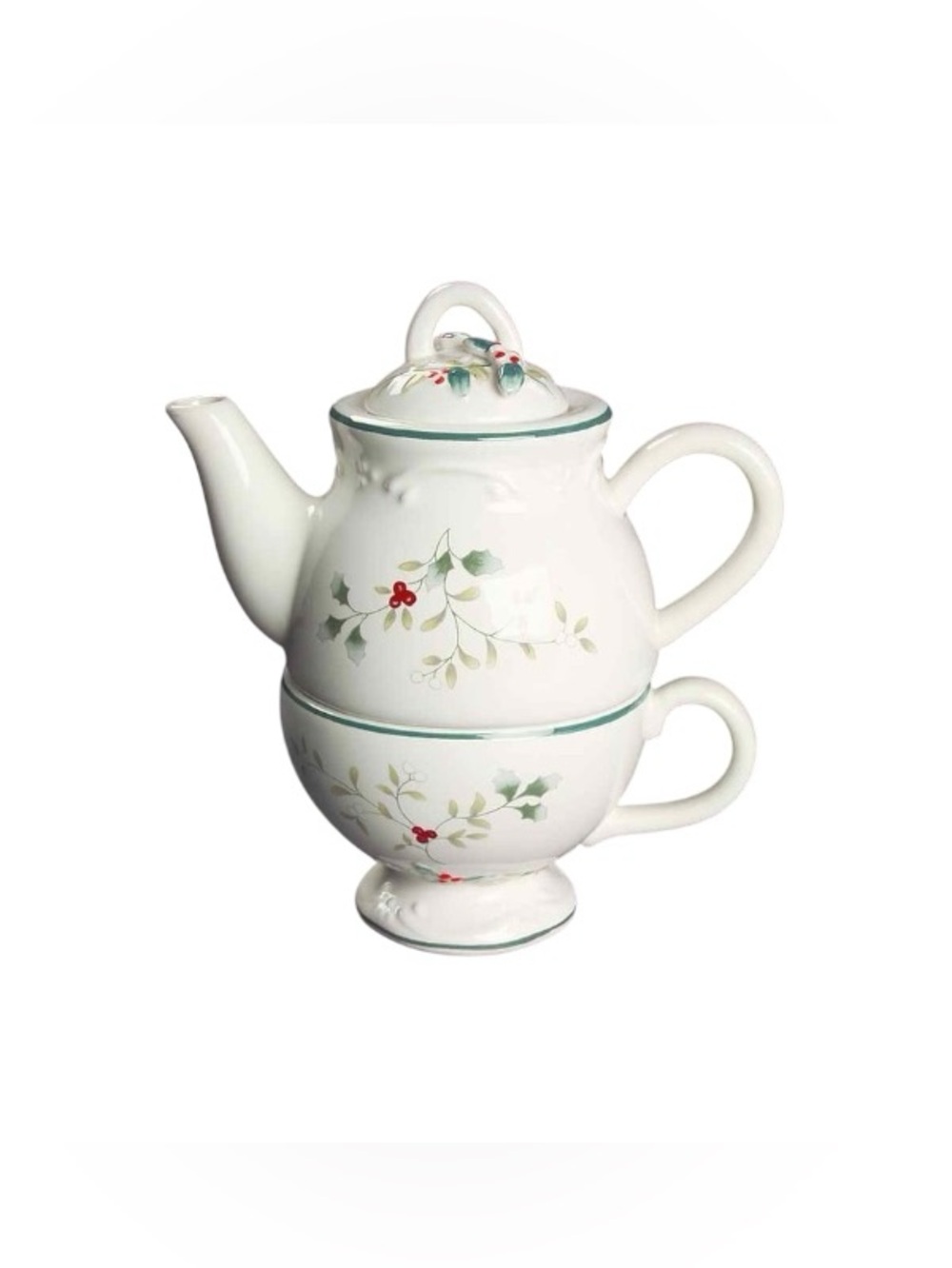 NIB Pfaltzgraff Winterberry Sculpted Tea for One set